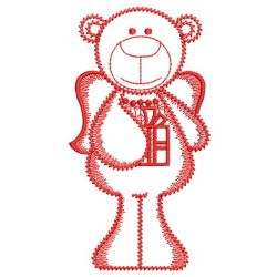 Redwork Christmas Angel Bears 02(Sm) machine embroidery designs