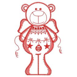 Redwork Christmas Angel Bears 04(Md) machine embroidery designs