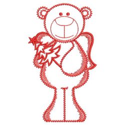 Redwork Christmas Angel Bears 05(Sm) machine embroidery designs