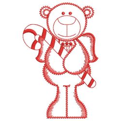 Redwork Christmas Angel Bears 06(Md) machine embroidery designs
