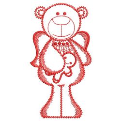 Redwork Christmas Angel Bears 08(Lg) machine embroidery designs