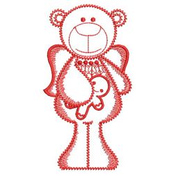 Redwork Christmas Angel Bears 08(Lg)