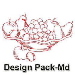 Redwork Fruits(Md) machine embroidery designs