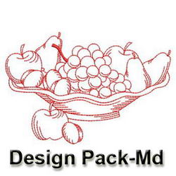 Redwork Fruits(Md) machine embroidery designs
