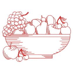 Redwork Fruits 01(Lg) machine embroidery designs