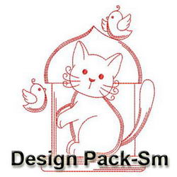 Kitten and Birds(Sm) machine embroidery designs