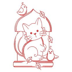 Kitten and Birds 01(Lg) machine embroidery designs
