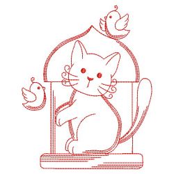 Kitten and Birds 04(Lg) machine embroidery designs