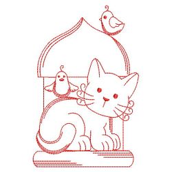 Kitten and Birds 10(Sm) machine embroidery designs