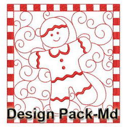 Christmas Redwork Quilts(Md) machine embroidery designs