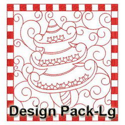 Christmas Redwork Quilts(Lg) machine embroidery designs