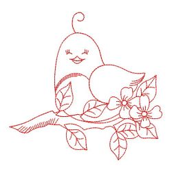 Cute Blue Birds Redwork 05(Md) machine embroidery designs