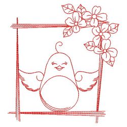 Cute Blue Birds Redwork 10(Md) machine embroidery designs