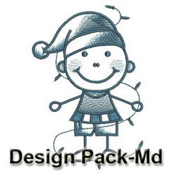 Christmas Stick Men 2(Md) machine embroidery designs