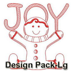Christmas Gingerbread Redwork 1(Lg) machine embroidery designs
