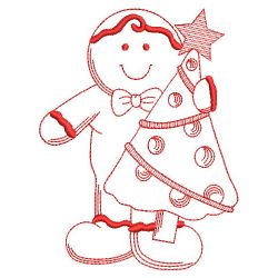 Christmas Gingerbread Redwork 1 01(Lg) machine embroidery designs