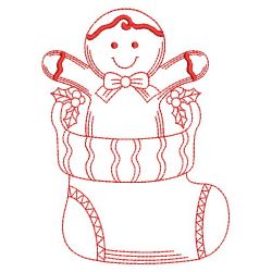 Christmas Gingerbread Redwork 1 02(Lg) machine embroidery designs