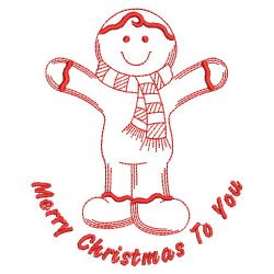 Christmas Gingerbread Redwork 1 03(Sm) machine embroidery designs