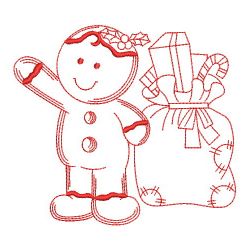Christmas Gingerbread Redwork 1 04(Sm) machine embroidery designs