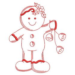 Christmas Gingerbread Redwork 1 09(Sm) machine embroidery designs