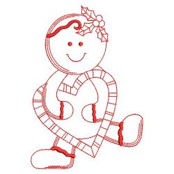 Christmas Gingerbread Redwork 2 01(Sm) machine embroidery designs