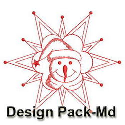 Snowmen Redwork Quilt(Md) machine embroidery designs