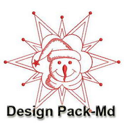 Snowmen Redwork Quilt(Md) machine embroidery designs