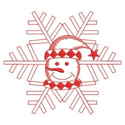 Snowmen Redwork Quilt 02(Sm)