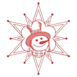 Snowmen Redwork Quilt 05(Sm)