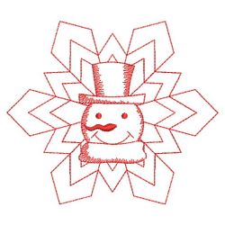 Snowmen Redwork Quilt 08(Sm) machine embroidery designs