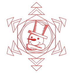 Snowmen Redwork Quilt 09(Sm)