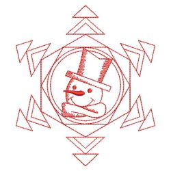 Snowmen Redwork Quilt 09(Sm) machine embroidery designs