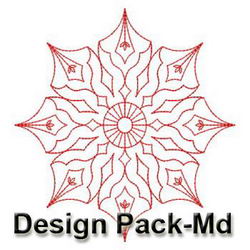 Snowflake Redwork Quilts(Md) machine embroidery designs