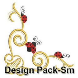 Heirloom Ladybug Corners(Sm) machine embroidery designs