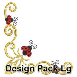 Heirloom Ladybug Corners(Lg) machine embroidery designs