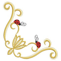 Heirloom Ladybug Corners 05(Sm) machine embroidery designs