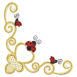 Heirloom Ladybug Corners 06(Sm) machine embroidery designs