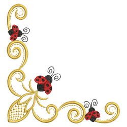 Heirloom Ladybug Corners 08(Md) machine embroidery designs