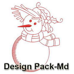 Snowmen Redworks 1(Md) machine embroidery designs