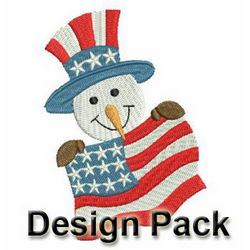 Patriotic Snowmen machine embroidery designs