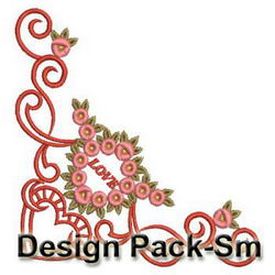Rose Heart Corners(Sm) machine embroidery designs