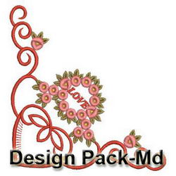 Rose Heart Corners(Md) machine embroidery designs