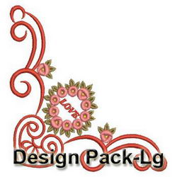 Rose Heart Corners(Lg) machine embroidery designs