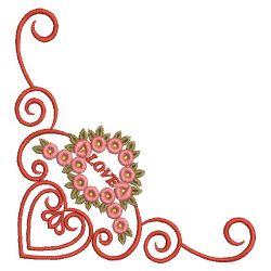Rose Heart Corners 01(Md) machine embroidery designs