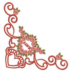 Rose Heart Corners 03(Md) machine embroidery designs