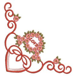 Rose Heart Corners 04(Md) machine embroidery designs