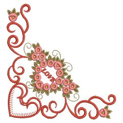 Rose Heart Corners 05(Md) machine embroidery designs