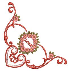 Rose Heart Corners 07(Md) machine embroidery designs