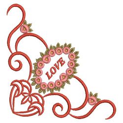 Rose Heart Corners 09(Md) machine embroidery designs