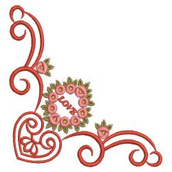 Rose Heart Corners 10(Md) machine embroidery designs